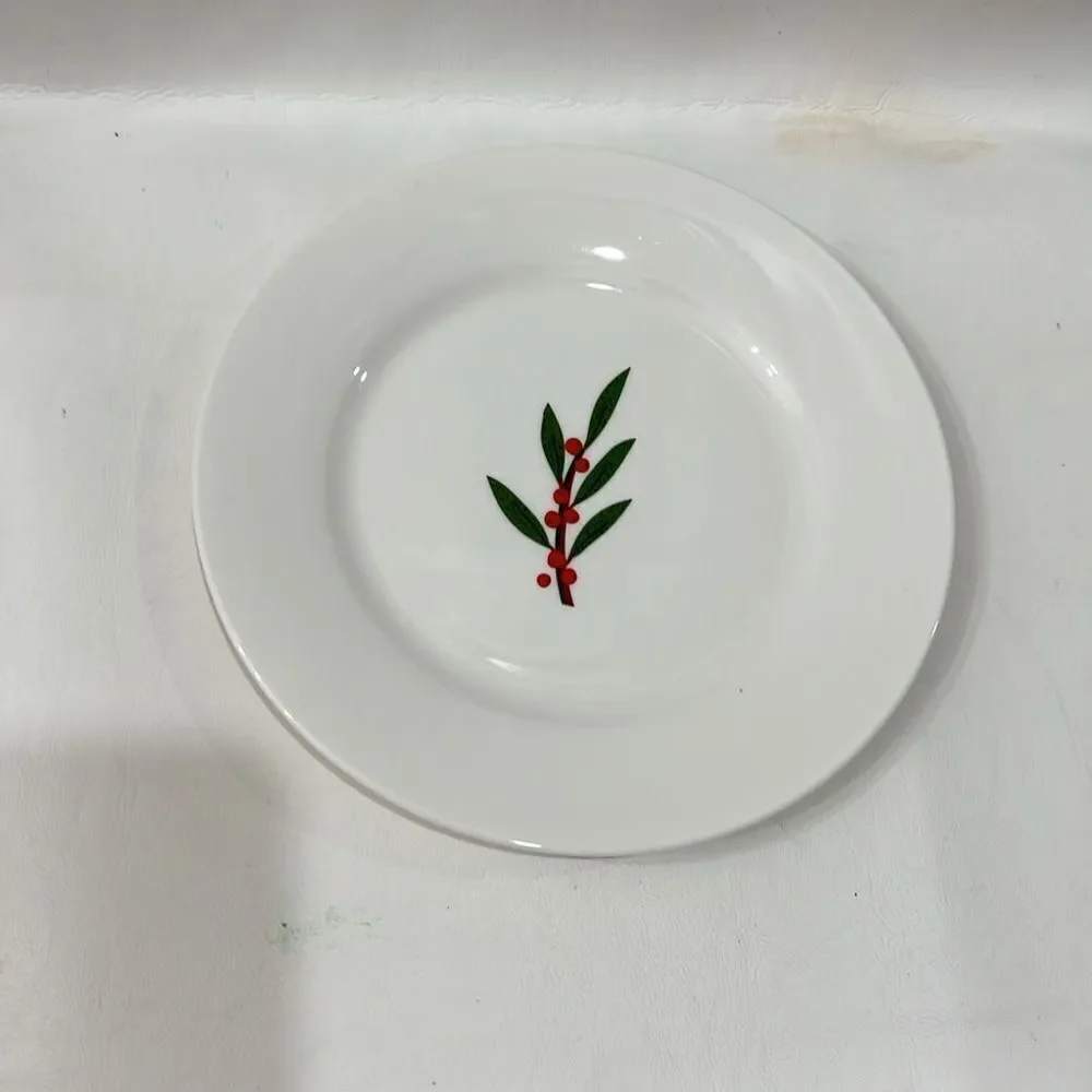 Crate and Barrel Salad Dessert Plates Set of 3 Plates Botanical Plates 7 1/2 In